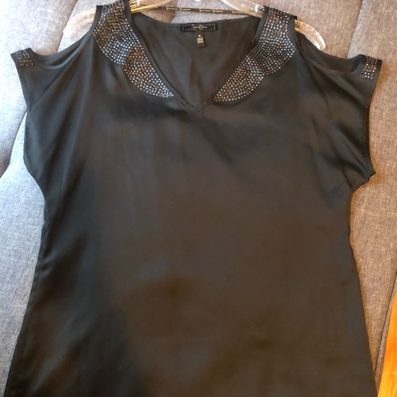 Jessica Simpson Tops - Jessica Simpson open shoulder top - black sz small Jessica Simpson Tops - Jessica Simpson open shoulder top - black sz small